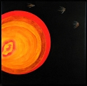 0804  Ring Nebula IV  2008<br />Mischtechnik auf Baumwolle,  100 x 100 cm